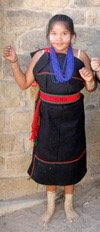 Hopi girl in ceremonial dress; represents Hopi Spirit Journey and fall women's ceremony journey