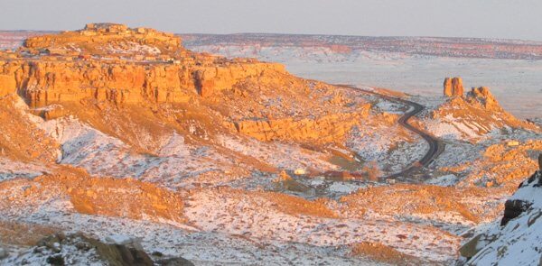 2nd Mesa, Hopi at winter solstice sunset, 2012
