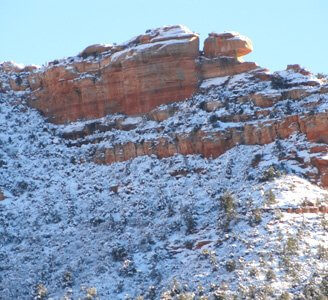 New snow on Sedona's Eagle Head Rock. It represents how each season has its gifts, its own energetics and beauty that has made Sedona a place an ancient and modern place of pilgrimage and inspiration.