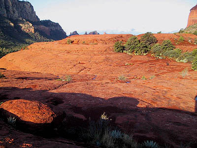 Circular red rock formation in Bear Wallow Canyon, Sedona, is a natural power place.