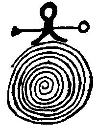Balance of male and female with spiral of life ceremony graphic is a symbol of balance and using ceremony to evoke positive change and healing