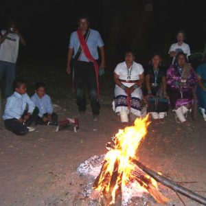 Navajo fire ceremony showing Navajo family was part of our Navajo Spirit Journey.